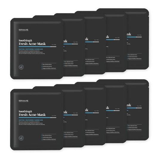 DERMALINE Soothing & Refresh Acne Mask Pack Set 32g X 10ea