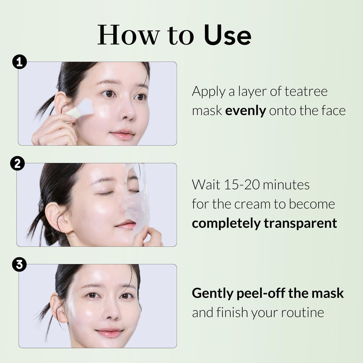 Tea Tree Wrapping Mask Skin Soothing care Acne prone Skin 2.4 Oz Teatree & 6 Tropical Fruit Extracts Calming Peel Off Mask Korean Skincare for Face