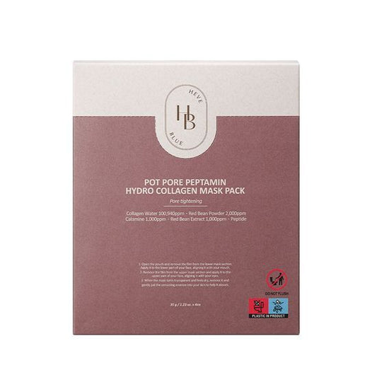 HEVEBLUE Pot Pore Peptamin Hydro Collagen Mask Pack 35g X 4ea